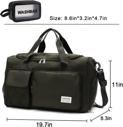 Small Gym Bag for Women, Travel Duffle Bag Carry On Weekender Bag with Shoe Compartment - Colors A