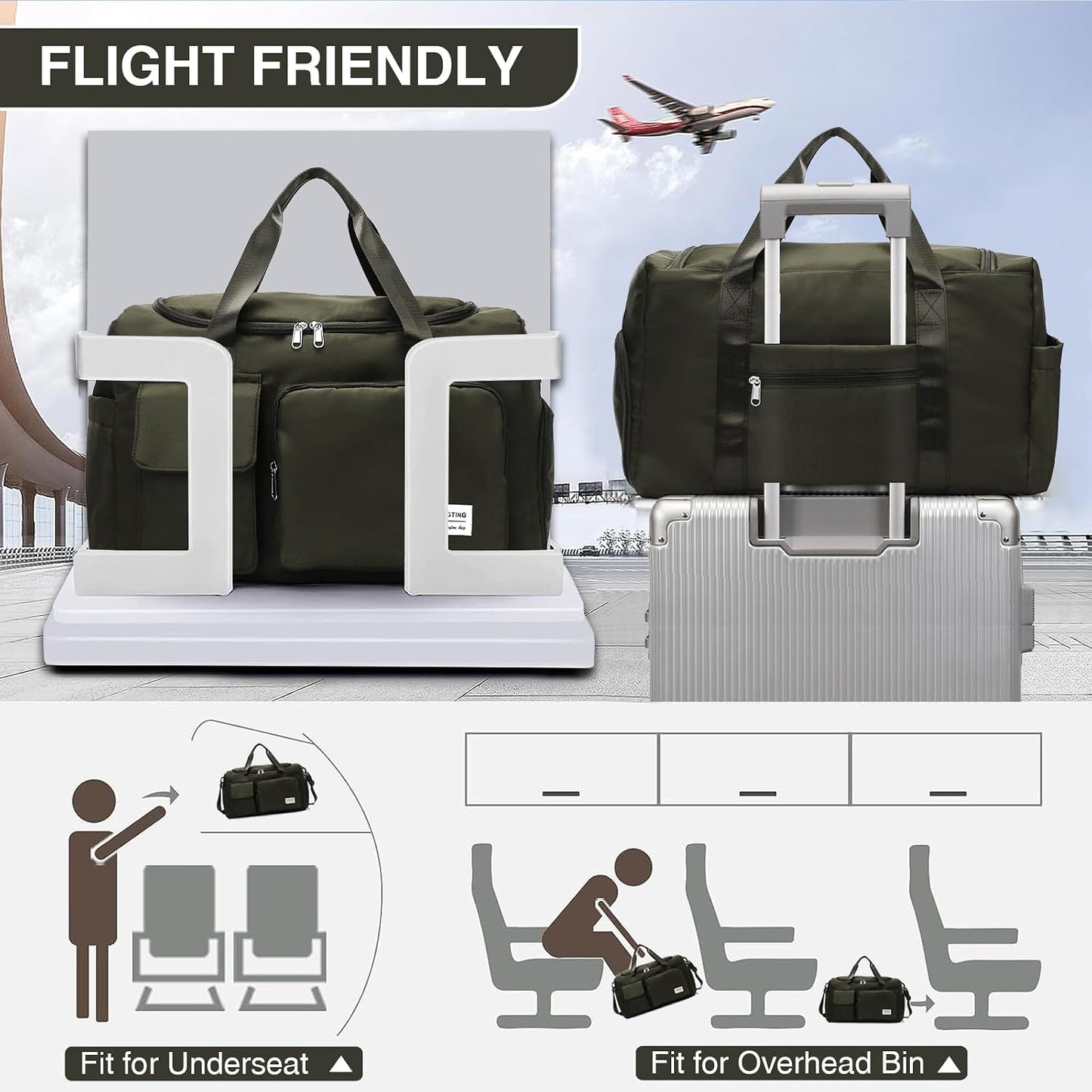 Small Gym Bag for Women, Travel Duffle Bag Carry On Weekender Bag with Shoe Compartment - Colors A