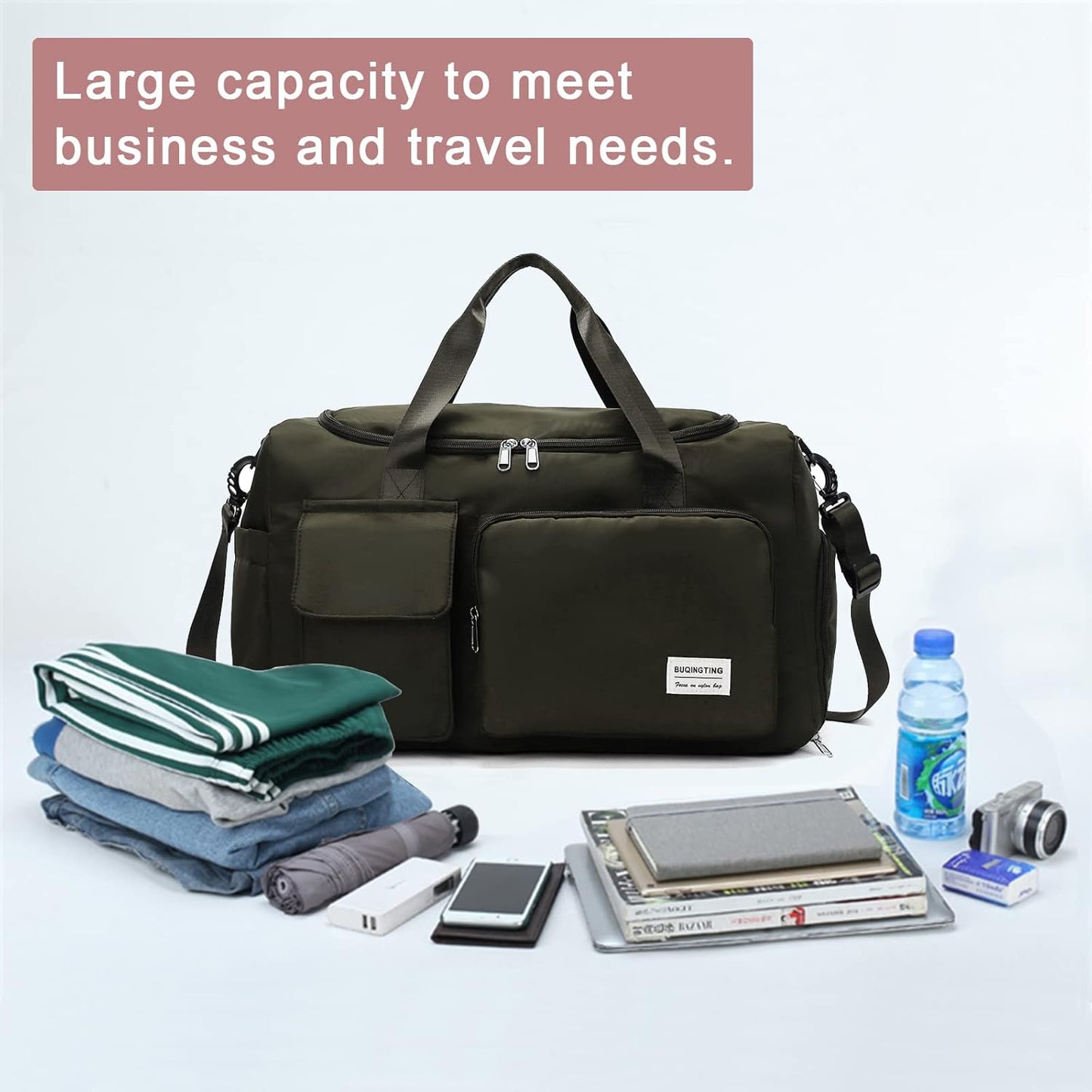 Small Gym Bag for Women, Travel Duffle Bag Carry On Weekender Bag with Shoe Compartment - Colors A