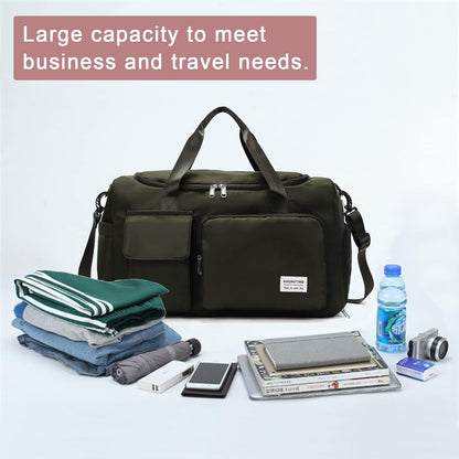 Small Gym Bag for Women, Travel Duffle Bag Carry On Weekender Bag with Shoe Compartment - Colors A