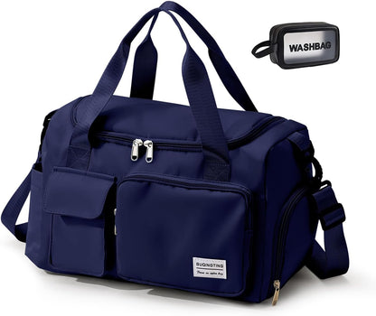 Small Gym Bag for Women, Travel Duffle Bag Carry On Weekender Bag with Shoe Compartment - Colors A