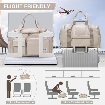 Small Gym Bag for Women, Travel Duffle Bag Carry On Weekender Bag with Shoe Compartment - Colors A