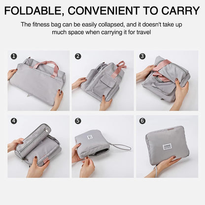 Small Gym Bag for Women, Travel Duffle Bag Carry On Weekender Bag with Shoe Compartment - Colors A