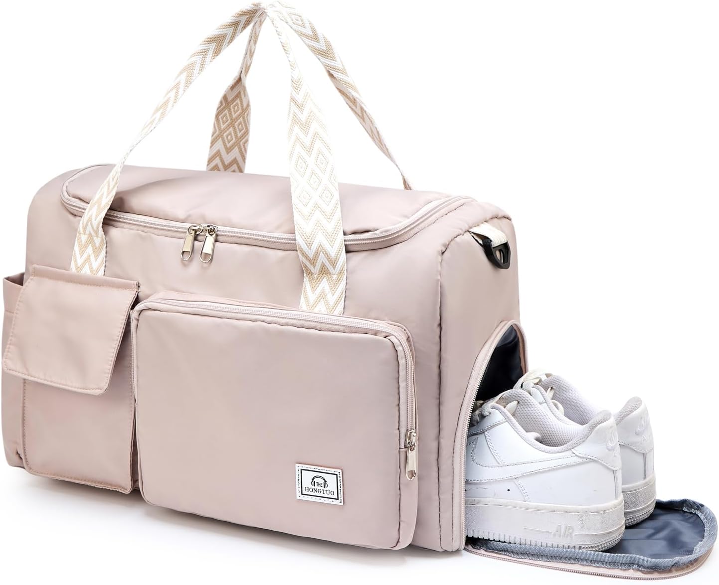 Small Gym Bag for Women, Travel Duffle Bag Carry On Weekender Bag with Shoe Compartment - Colors A