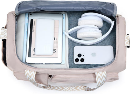 Small Gym Bag for Women, Travel Duffle Bag Carry On Weekender Bag with Shoe Compartment - Colors A