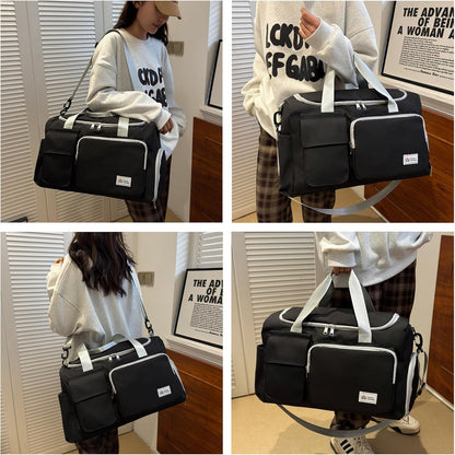 Small Gym Bag for Women, Travel Duffle Bag Carry On Weekender Bag with Shoe Compartment - Colors A