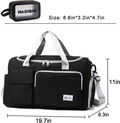Small Gym Bag for Women, Travel Duffle Bag Carry On Weekender Bag with Shoe Compartment - Colors A