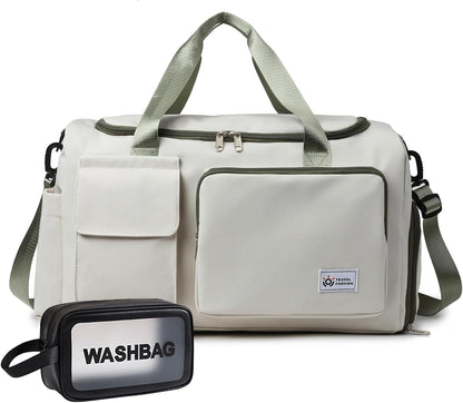 Small Gym Bag for Women, Travel Duffle Bag Carry On Weekender Bag with Shoe Compartment - Colors A