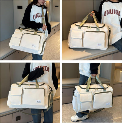Small Gym Bag for Women, Travel Duffle Bag Carry On Weekender Bag with Shoe Compartment - Colors A