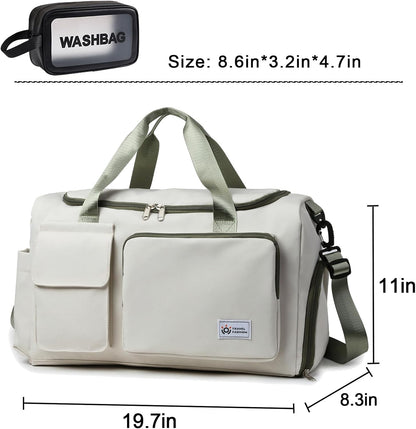 Small Gym Bag for Women, Travel Duffle Bag Carry On Weekender Bag with Shoe Compartment - Colors A