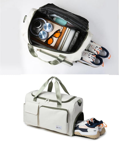 Small Gym Bag for Women, Travel Duffle Bag Carry On Weekender Bag with Shoe Compartment - Colors A