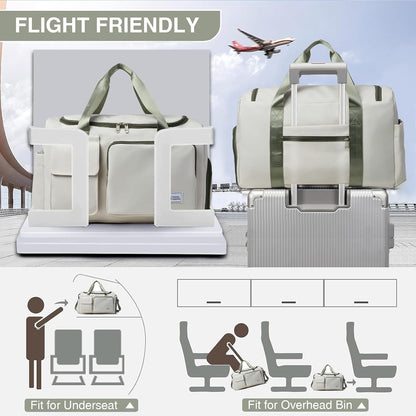 Small Gym Bag for Women, Travel Duffle Bag Carry On Weekender Bag with Shoe Compartment - Colors A