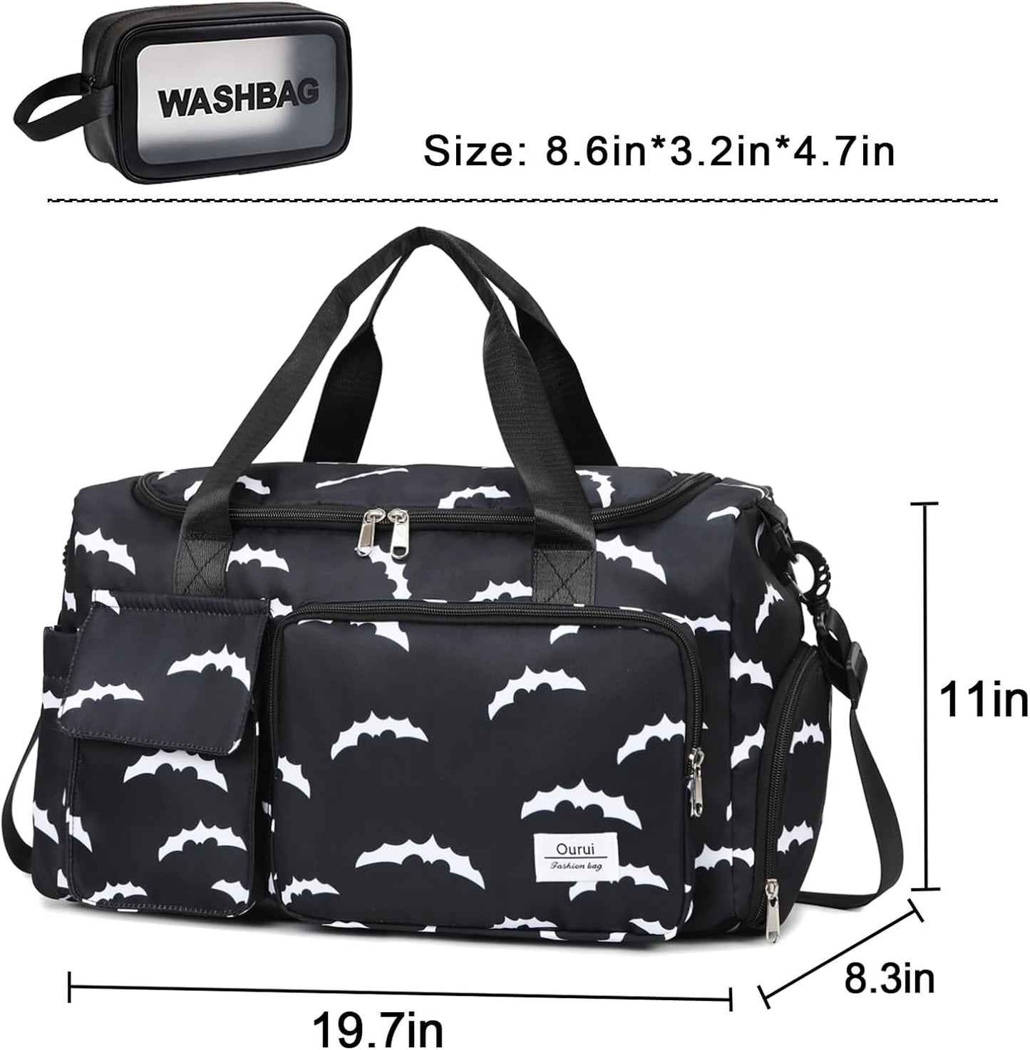 Small Gym Bag for Women, Travel Duffle Bag Carry On Weekender Bag with Shoe Compartment - Colors A