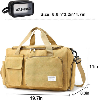 Small Gym Bag for Women, Travel Duffle Bag Carry On Weekender Bag with Shoe Compartment - Colors A