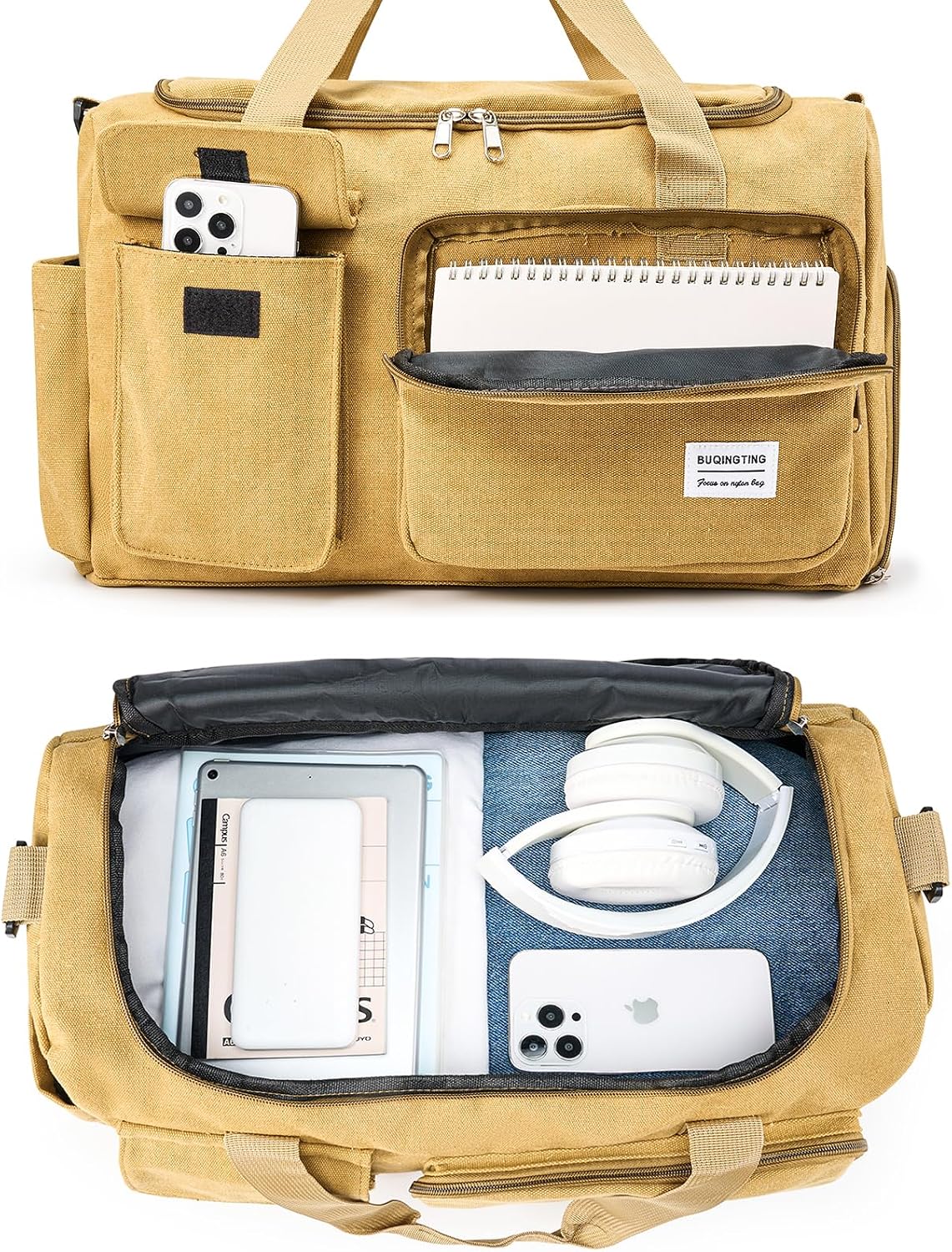 Small Gym Bag for Women, Travel Duffle Bag Carry On Weekender Bag with Shoe Compartment - Colors A