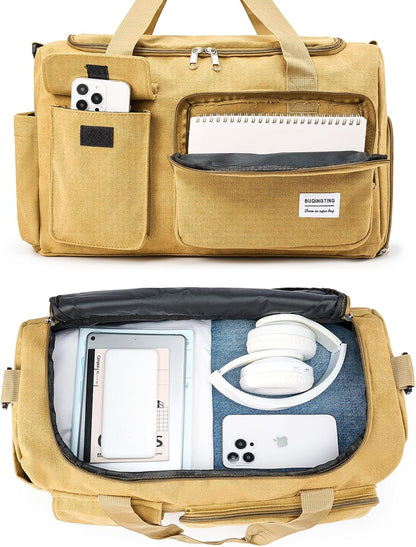 Small Gym Bag for Women, Travel Duffle Bag Carry On Weekender Bag with Shoe Compartment - Colors A