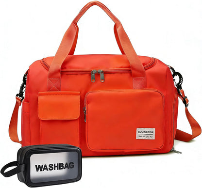 Small Gym Bag for Women, Travel Duffle Bag Carry On Weekender Bag with Shoe Compartment - Colors A