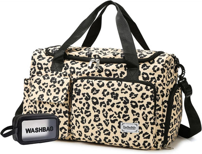 Small Gym Bag for Women, Travel Duffle Bag Carry On Weekender Bag with Shoe Compartment - Colors A