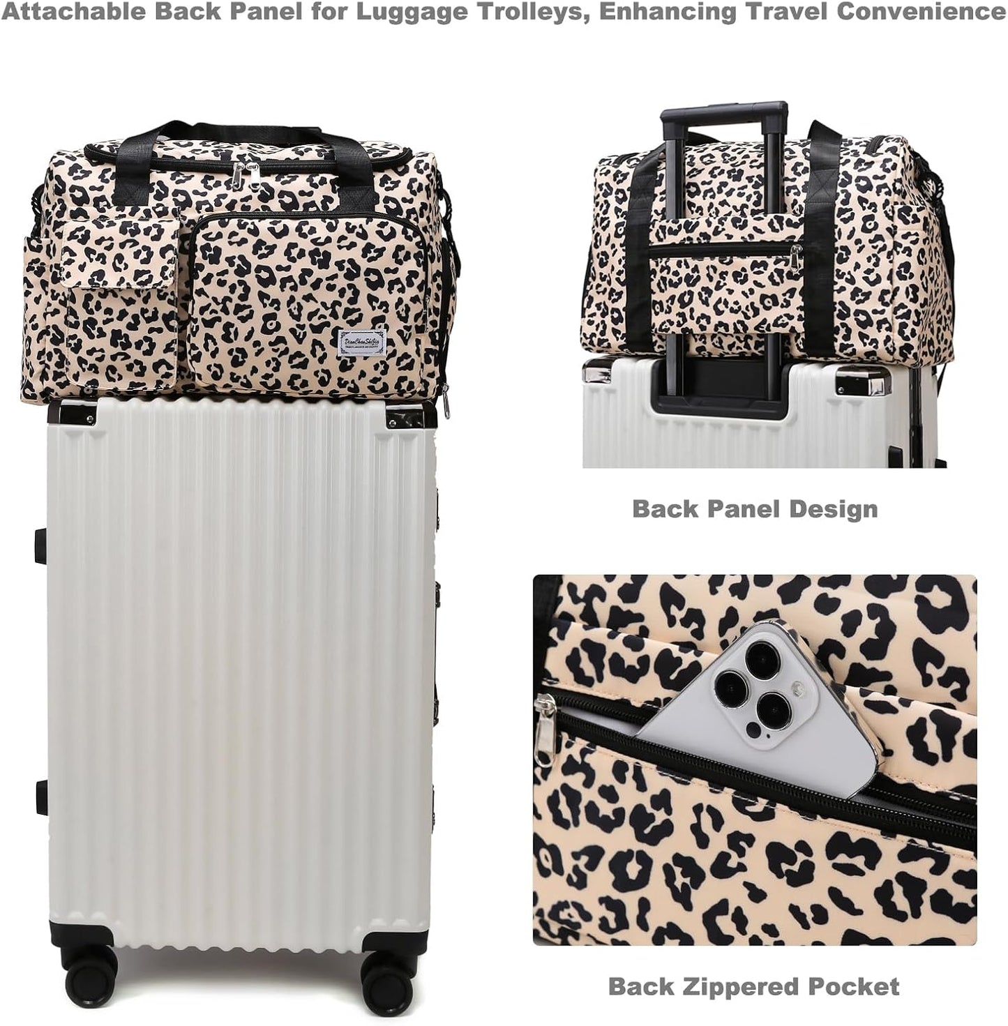 Small Gym Bag for Women, Travel Duffle Bag Carry On Weekender Bag with Shoe Compartment - Colors A