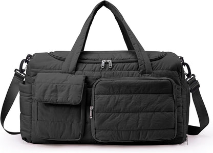 Small Gym Bag for Women, Travel Duffle Bag Carry On Weekender Bag with Shoe Compartment - Colors A