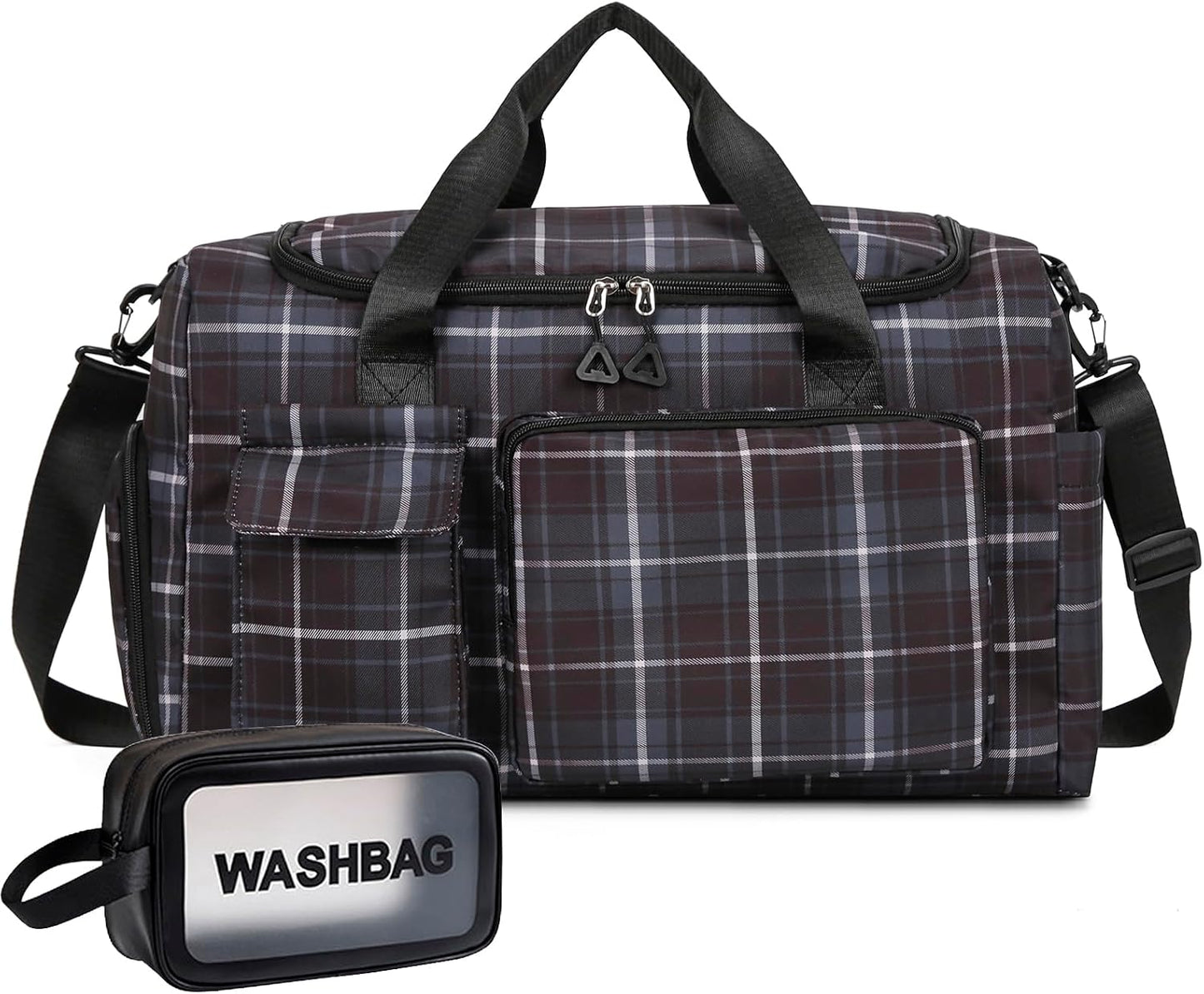 Small Gym Bag for Women, Travel Duffle Bag Carry On Weekender Bag with Shoe Compartment - Colors A