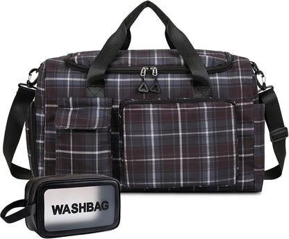 Small Gym Bag for Women, Travel Duffle Bag Carry On Weekender Bag with Shoe Compartment - Colors A