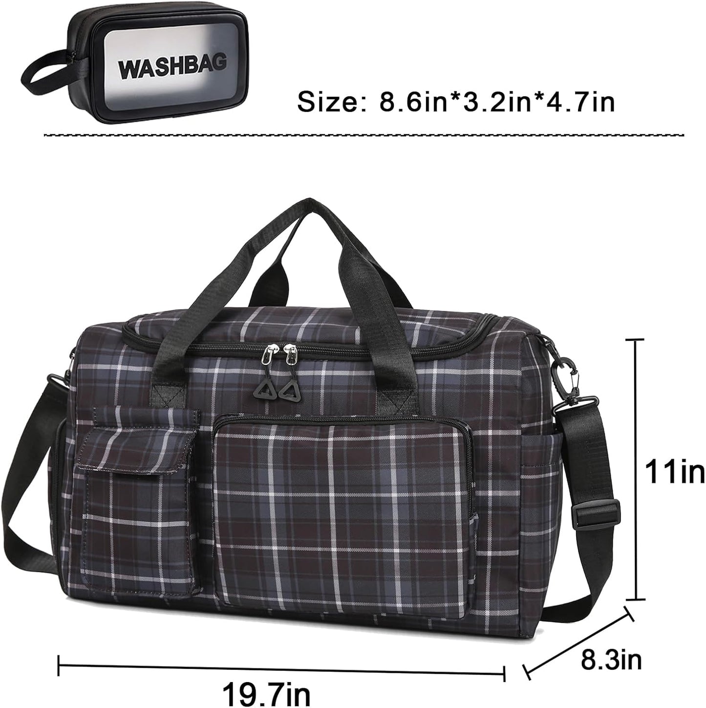 Small Gym Bag for Women, Travel Duffle Bag Carry On Weekender Bag with Shoe Compartment - Colors A