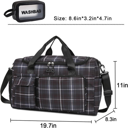 Small Gym Bag for Women, Travel Duffle Bag Carry On Weekender Bag with Shoe Compartment - Colors A