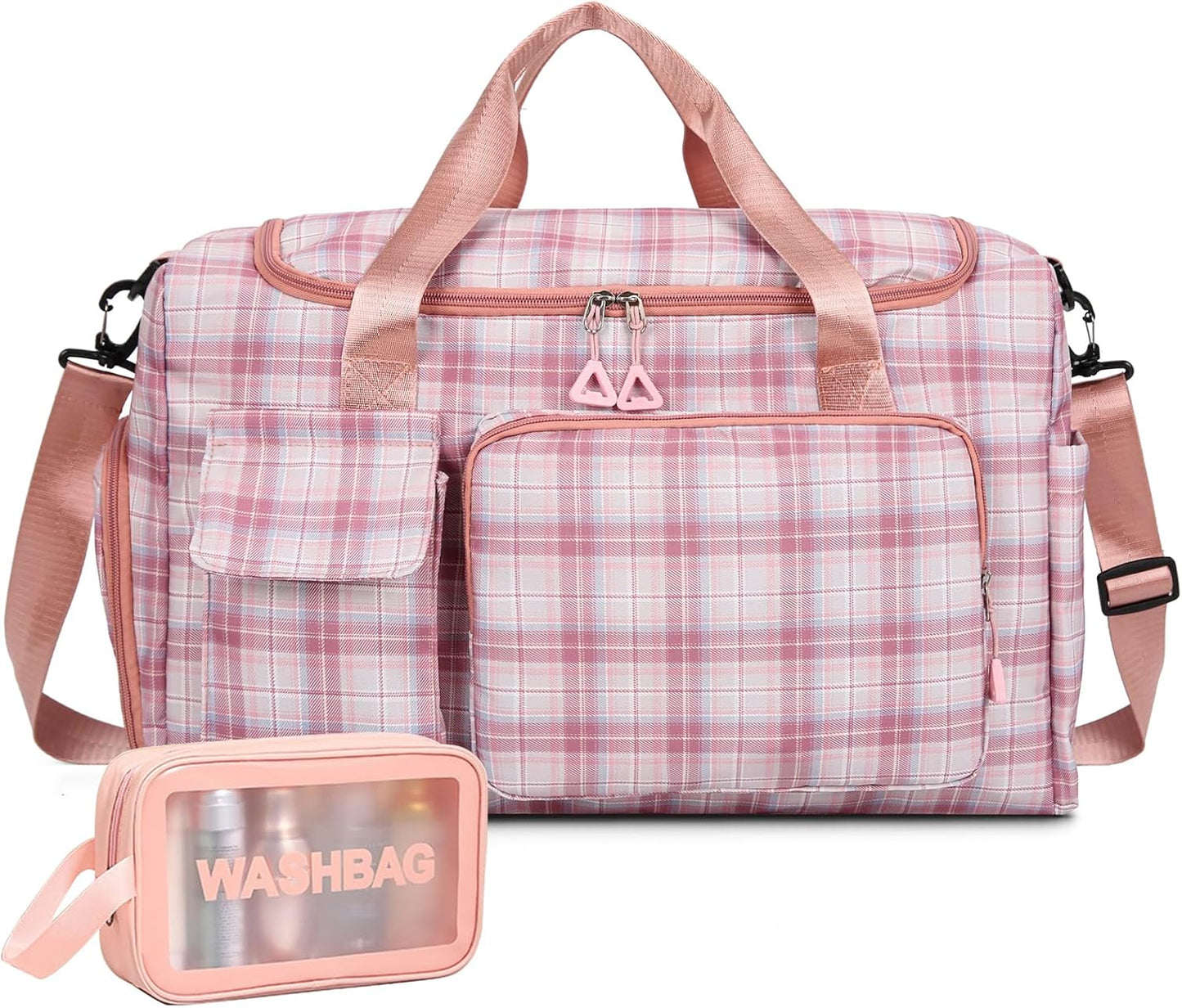 Small Gym Bag for Women, Travel Duffle Bag Carry On Weekender Bag with Shoe Compartment - Colors A