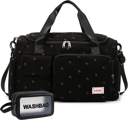 Small Gym Bag for Women, Travel Duffle Bag Carry On Weekender Bag with Shoe Compartment - Colors A