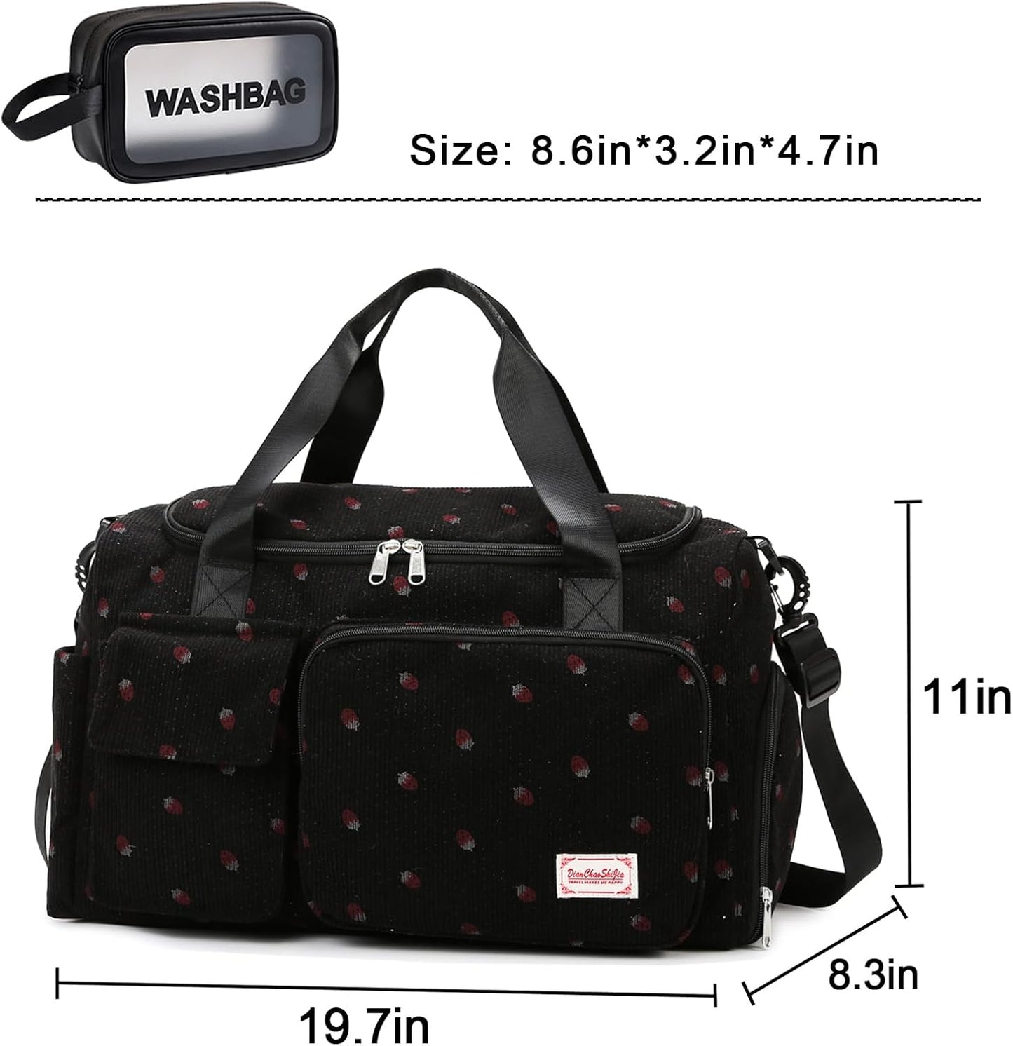 Small Gym Bag for Women, Travel Duffle Bag Carry On Weekender Bag with Shoe Compartment - Colors A