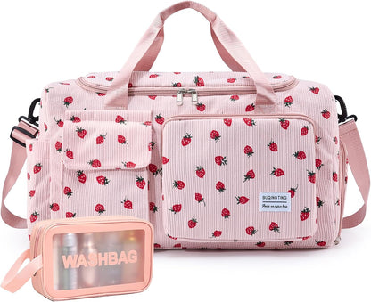 Small Gym Bag for Women, Travel Duffle Bag Carry On Weekender Bag with Shoe Compartment - Colors A