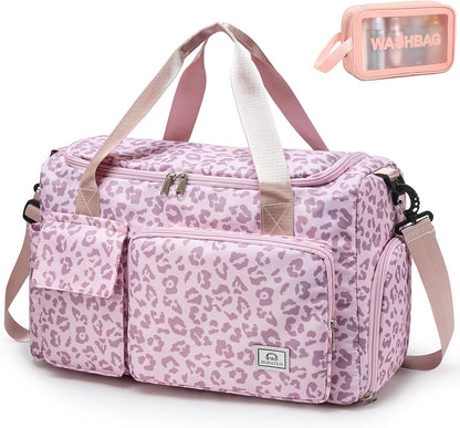 Small Gym Bag for Women, Travel Duffle Bag Carry On Weekender Bag with Shoe Compartment - Colors A