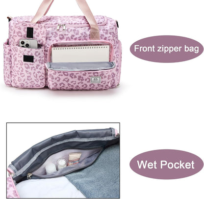Small Gym Bag for Women, Travel Duffle Bag Carry On Weekender Bag with Shoe Compartment - Colors A