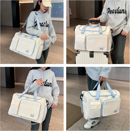Small Gym Bag for Women, Travel Duffle Bag Carry On Weekender Bag with Shoe Compartment - Colors A