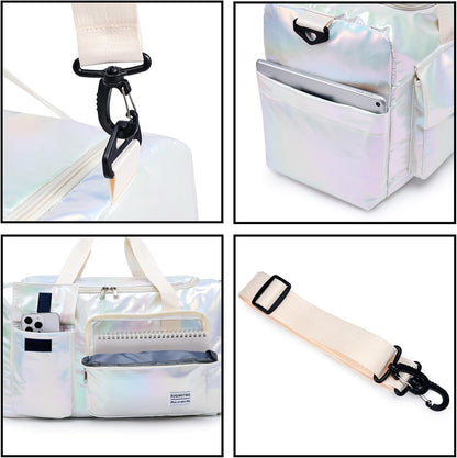Small Gym Bag for Women, Travel Duffle Bag Carry On Weekender Bag with Shoe Compartment - Colors A