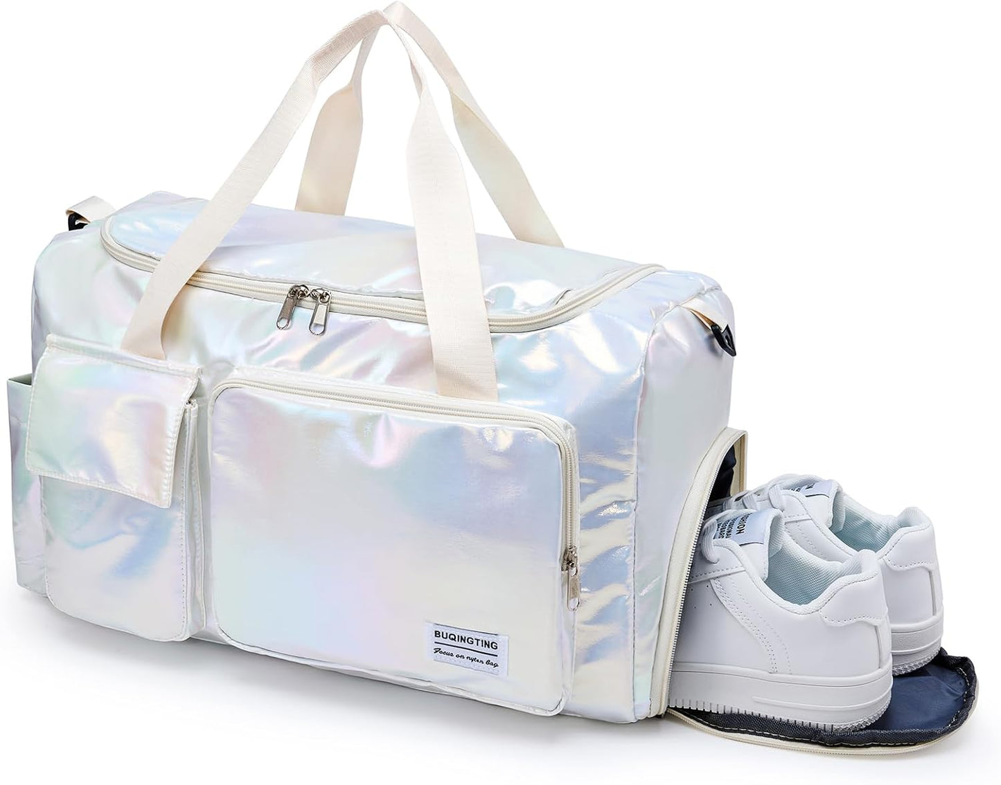 Small Gym Bag for Women, Travel Duffle Bag Carry On Weekender Bag with Shoe Compartment - Colors A