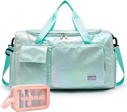 Small Gym Bag for Women, Travel Duffle Bag Carry On Weekender Bag with Shoe Compartment - Colors A