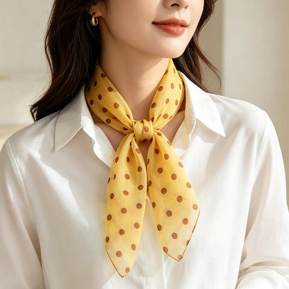 1 Piece of Polka Dot Square Scarf 1950s Chiffon Neck Scarfs Sheer Handkerchief Retro Hair Tie for Women and Girls
