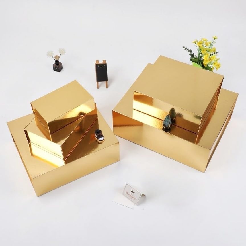 1 Pcs Gold Gift Box 9.5x6x3 Inch with Magnetic Lid | Collapsible Luxury Present Box,for Birthday,Christmas Holiday Gift Includes Card,Ribbon,Tissue Paper & Shredded Filler