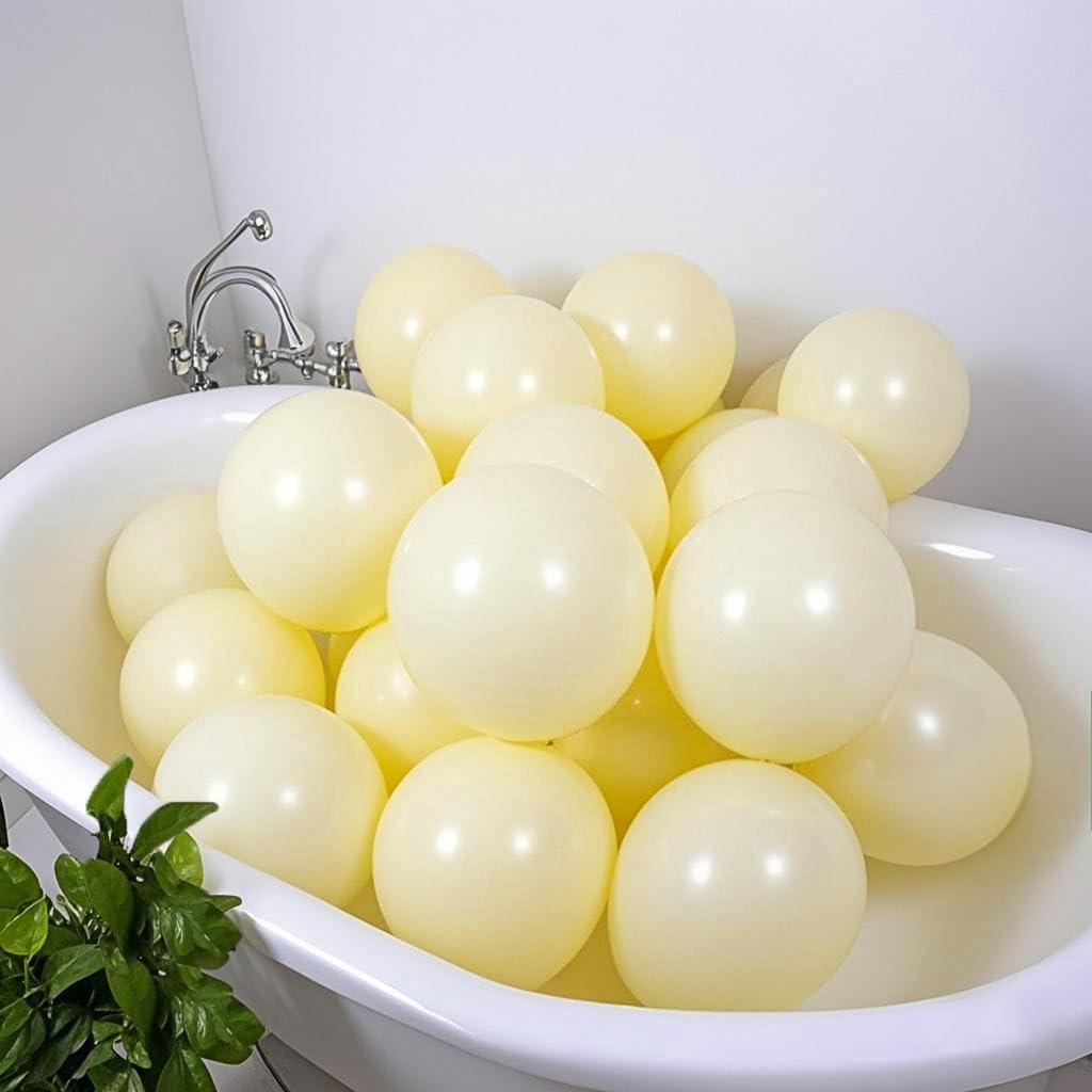 Pastel Yellow Balloons 145pcs Different Sizes 18 12 10 5 Inches Light Yellow Latex Balloon Garland Arch for Birthday Baby Shower Wedding Anniversary Graduation Party Decorations
