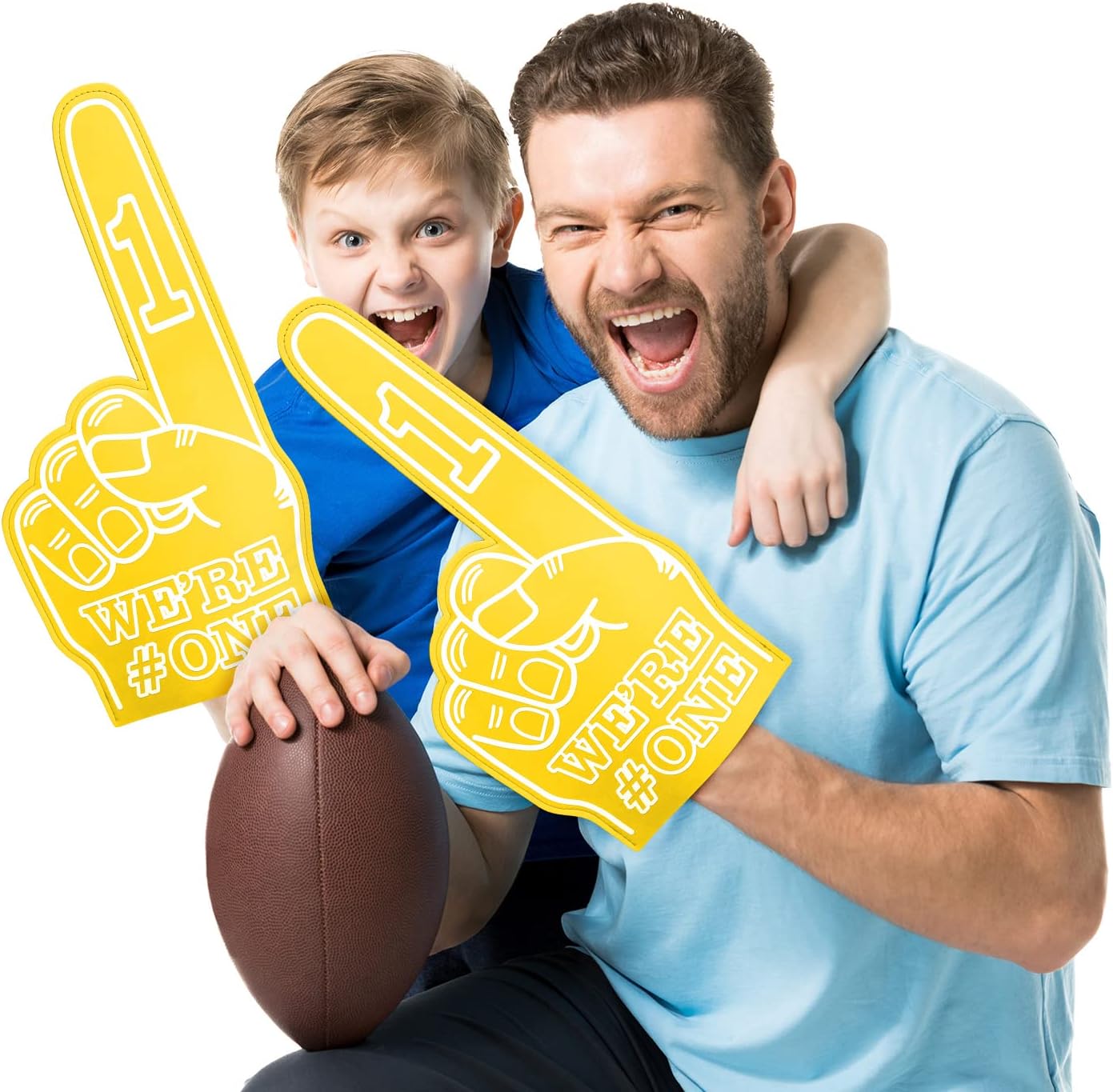 3 Pcs Giant Foam Finger 18 Inch We're Number 1 Foam Hand Cheerleading Pom Pom Cheer Supplies for Football Basketball Soccer Sports Events Team Spirit Games School Business