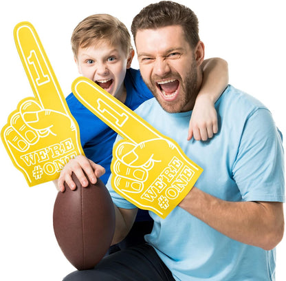 3 Pcs Giant Foam Finger 18 Inch We're Number 1 Foam Hand Cheerleading Pom Pom Cheer Supplies for Football Basketball Soccer Sports Events Team Spirit Games School Business