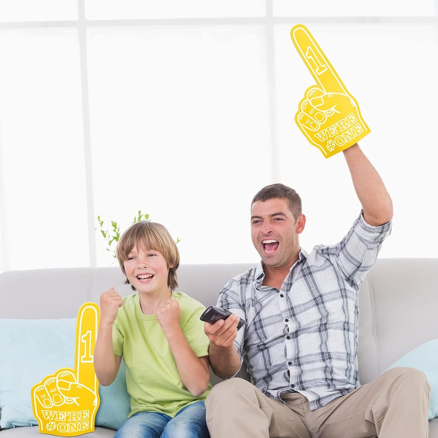 3 Pcs Giant Foam Finger 18 Inch We're Number 1 Foam Hand Cheerleading Pom Pom Cheer Supplies for Football Basketball Soccer Sports Events Team Spirit Games School Business