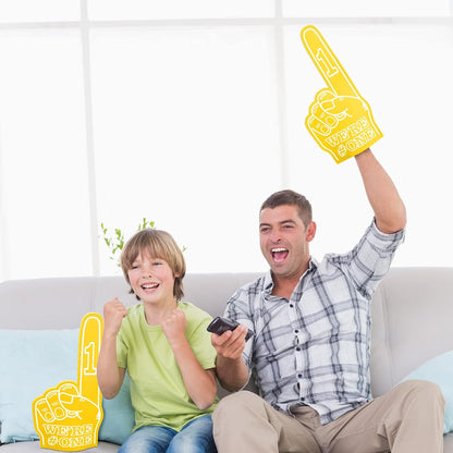 3 Pcs Giant Foam Finger 18 Inch We're Number 1 Foam Hand Cheerleading Pom Pom Cheer Supplies for Football Basketball Soccer Sports Events Team Spirit Games School Business