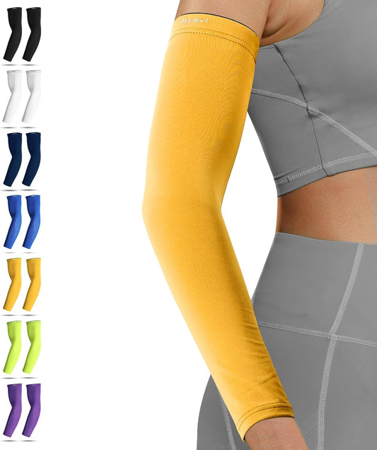Arm Compression Sleeves for Men Women Youth, UV Protection 20-30mmHG Support Tattoo Cover, Breathable Moisture-Wicking