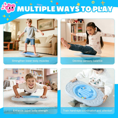Maze Balance Board for Kids Toddlers Wobble Board for Core Balance Training | 3 Swappable Labyrinths, 3 Balls, Non-Slip Base, Indoor Active Play Toys for Skate Prep, ADHD Focus, Sensory Training, Ages 3+