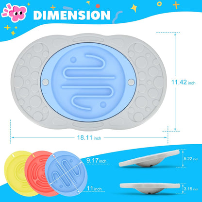 Maze Balance Board for Kids Toddlers Wobble Board for Core Balance Training | 3 Swappable Labyrinths, 3 Balls, Non-Slip Base, Indoor Active Play Toys for Skate Prep, ADHD Focus, Sensory Training, Ages 3+