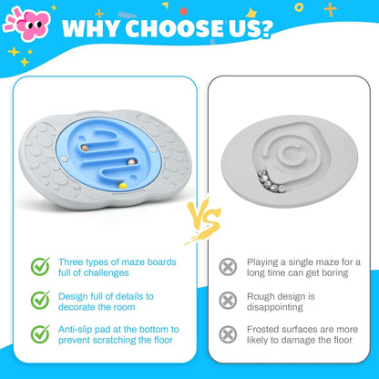 Maze Balance Board for Kids Toddlers Wobble Board for Core Balance Training | 3 Swappable Labyrinths, 3 Balls, Non-Slip Base, Indoor Active Play Toys for Skate Prep, ADHD Focus, Sensory Training, Ages 3+