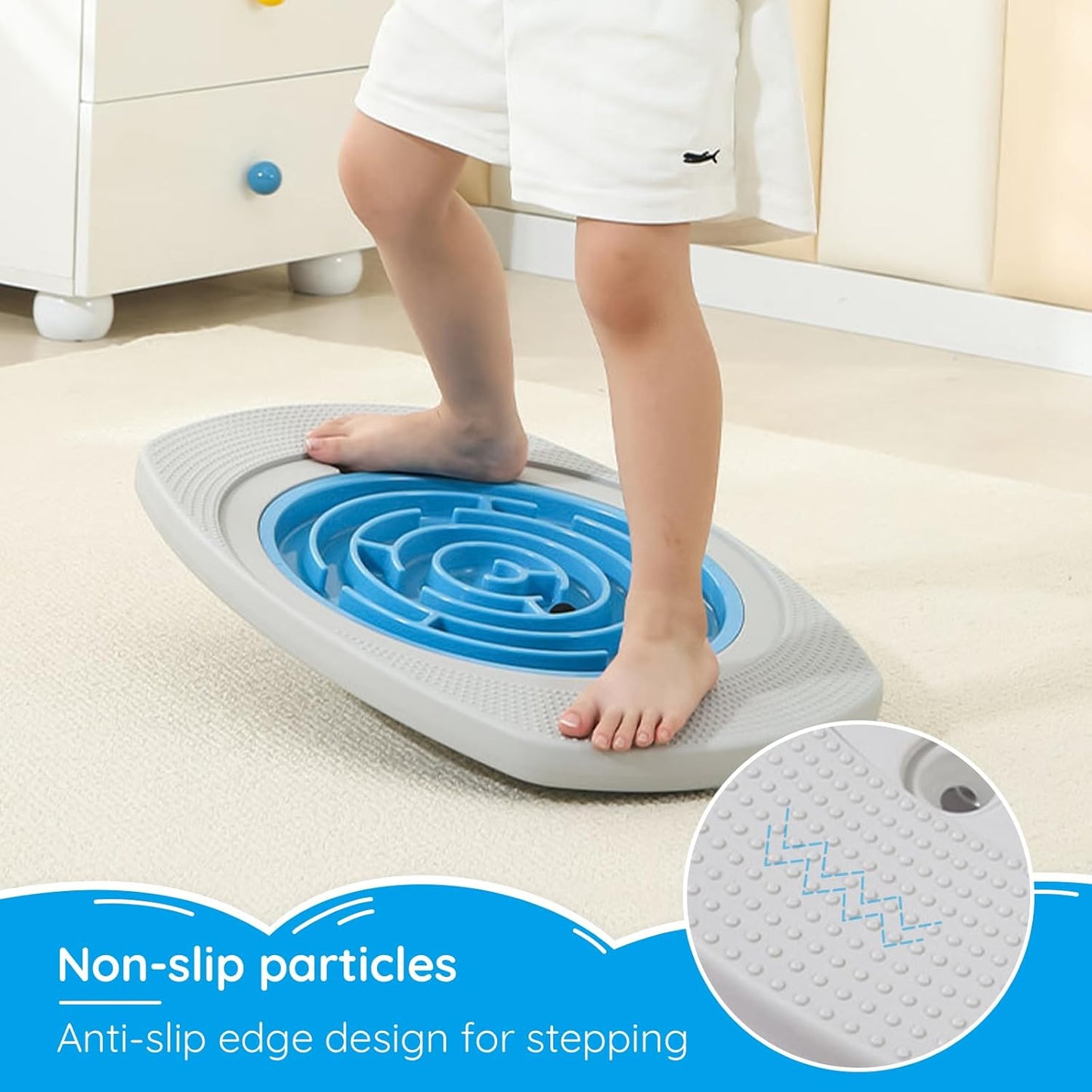 Maze Balance Board for Kids Toddlers Wobble Board for Core Balance Training | 3 Swappable Labyrinths, 3 Balls, Non-Slip Base, Indoor Active Play Toys for Skate Prep, ADHD Focus, Sensory Training, Ages 3+